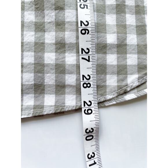 Men's J.Crew Factory Gray and White Checked Dress Shirt Classic Flex Washed XL - Picture 5 of 6